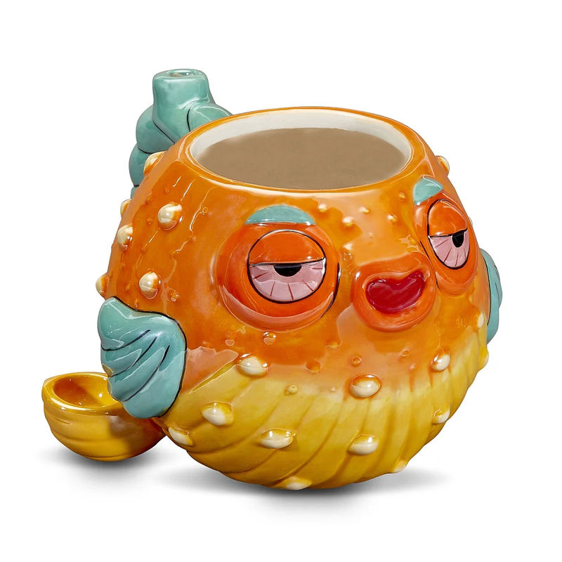 Roast & Toast Animal Themed Mug Pipe - Design:Stoned Pufferfish