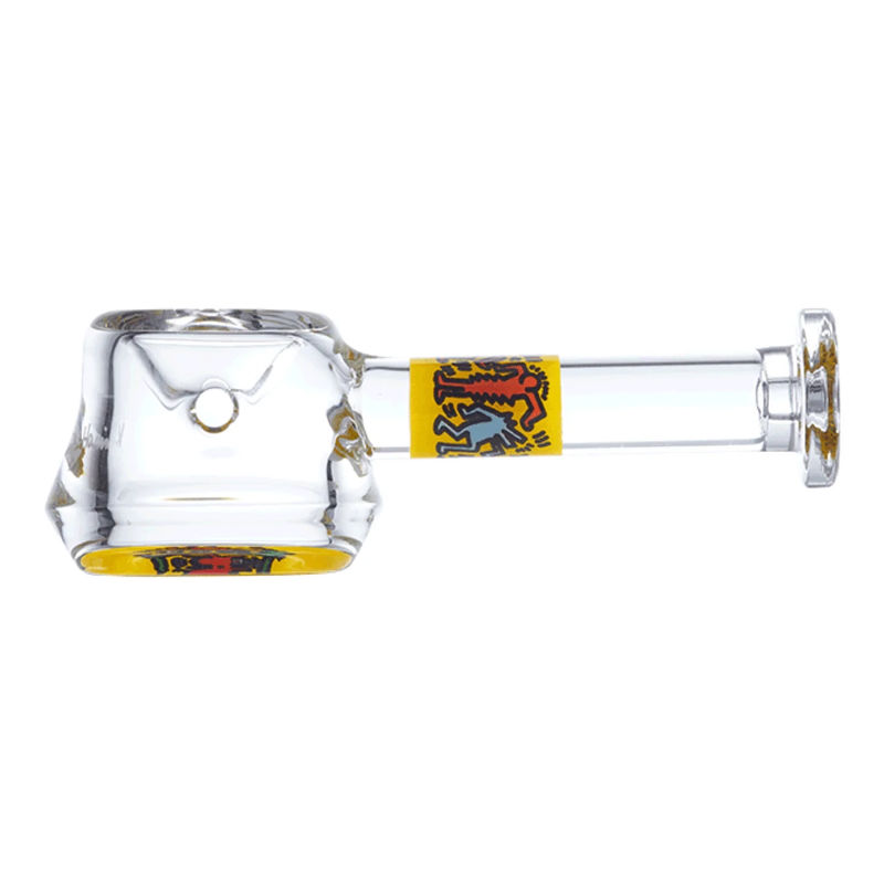 K. Haring Glass Spoon Pipe - Color:Yellow