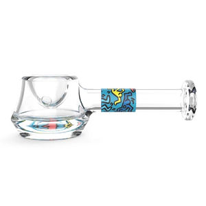 K. Haring Glass Spoon Pipe - Color:Blue