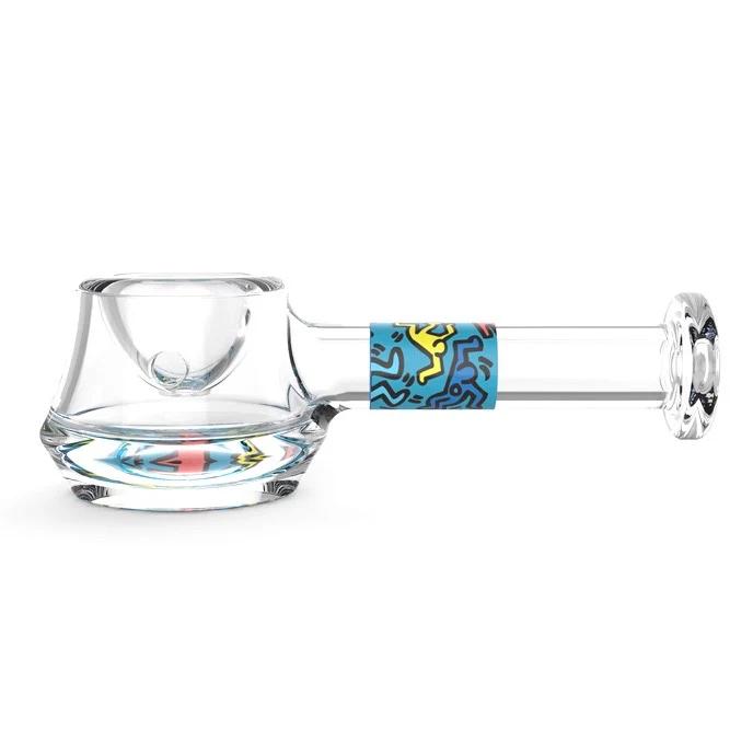 K. Haring Glass Spoon Pipe - Color:Blue