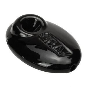 Grav® Pebble Spoon Hand Pipe - Color:Black