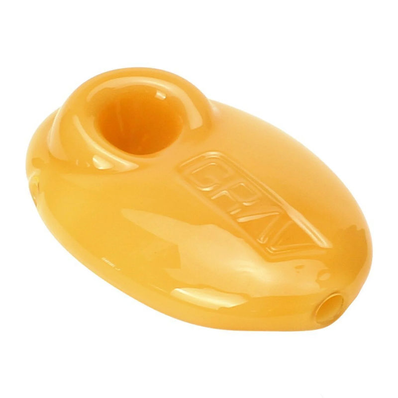 Grav® Pebble Spoon Hand Pipe - Color:Opaque Yellow