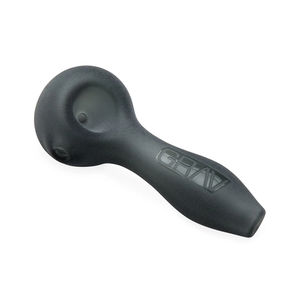 Grav® 4” Sandblasted Spoon Pipe - Color:Smoke