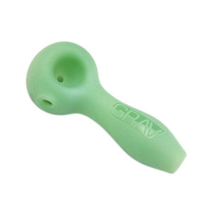 Grav® 4” Sandblasted Spoon Pipe - Color:Mint