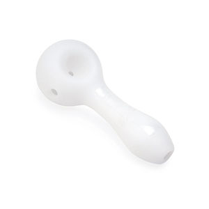 Grav® 4” Sandblasted Spoon Pipe - Color:White