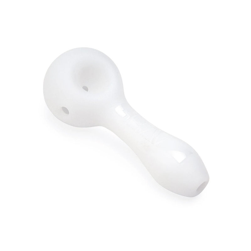Grav® 4” Sandblasted Spoon Pipe - Color:White