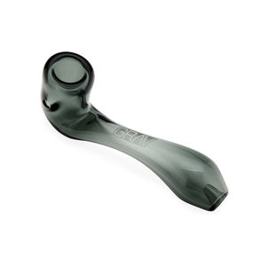 Grav® 6” Large Classic Sherlock Hand Pipe - Color:Smoke Grey
