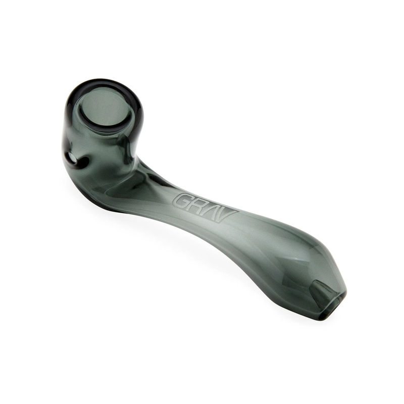 Grav® 6” Large Classic Sherlock Hand Pipe - Color:Smoke Grey