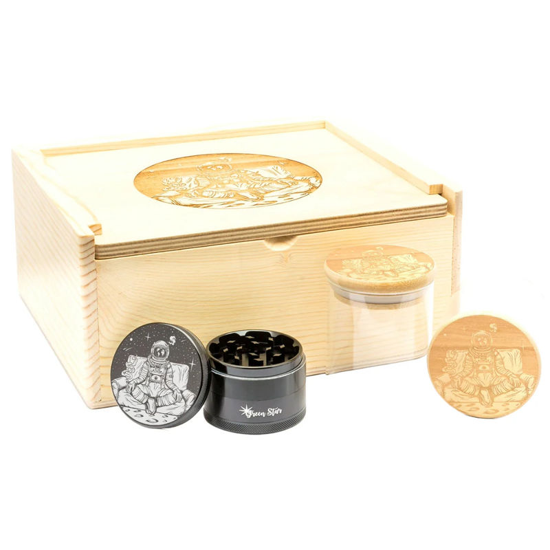 Green Star Stash Box Set - Style:Astronaut - Grinder Color:Black