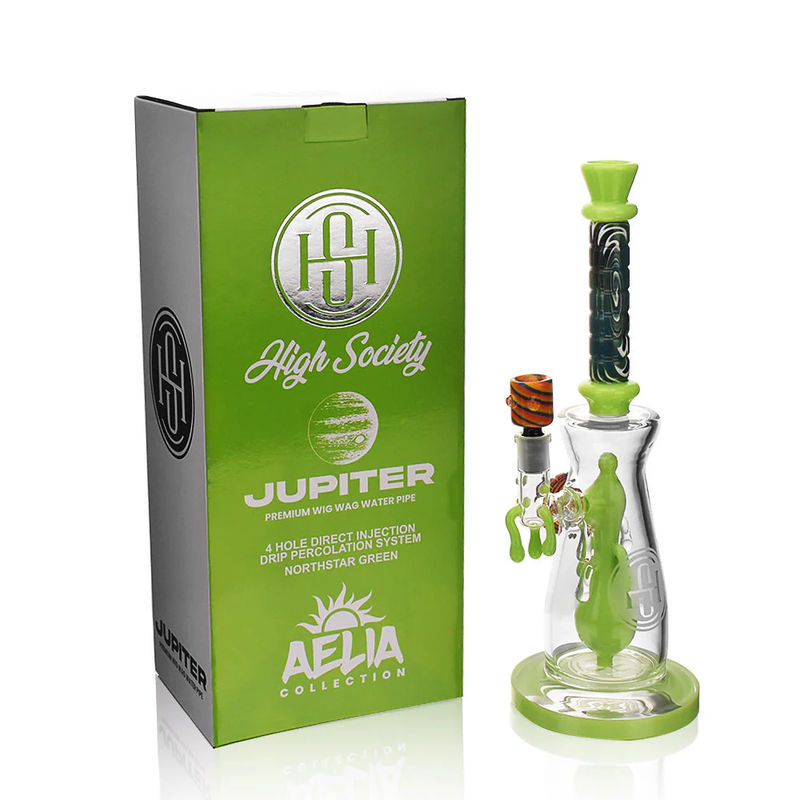 High Society 14" Jupiter Premium Wig Wag Waterpipe - Color:Slime Green
