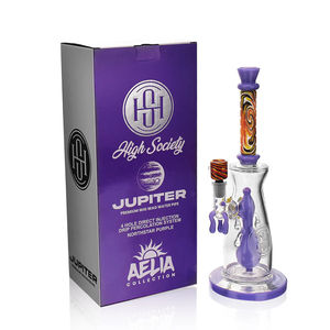 High Society 14" Jupiter Premium Wig Wag Waterpipe - Color:Slime Purple