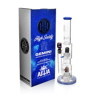 High Society 16" Gemini Premium Wig Wag Waterpipe - Color:Blue