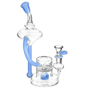 Pulsar 9” Lab Tubes Recycler Bong - Color:Blue