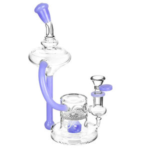 Pulsar 9” Lab Tubes Recycler Bong - Color:Purple