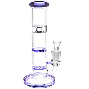 CaliConnected 9” Honeycomb Perc Bong - Accent Colors:Purple