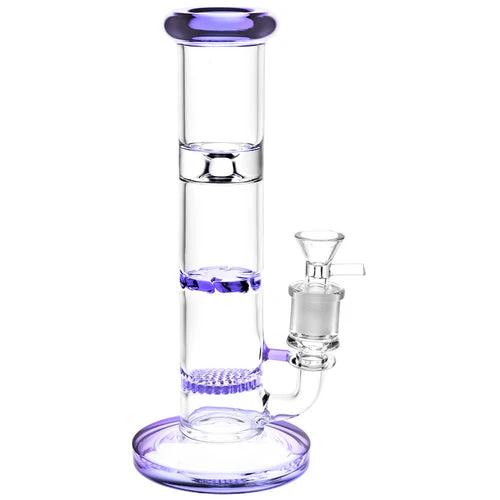 CaliConnected 9” Honeycomb Perc Bong - Accent Colors:Purple