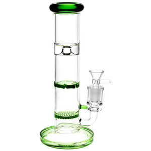 CaliConnected 9” Honeycomb Perc Bong - Accent Colors:Green