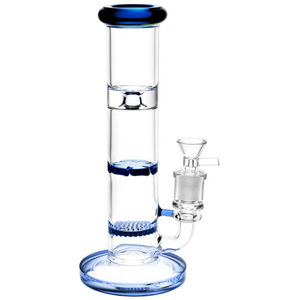 CaliConnected 9” Honeycomb Perc Bong - Accent Colors:Blue