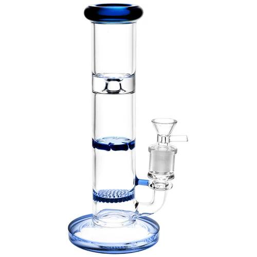 CaliConnected 9” Honeycomb Perc Bong - Accent Colors:Blue