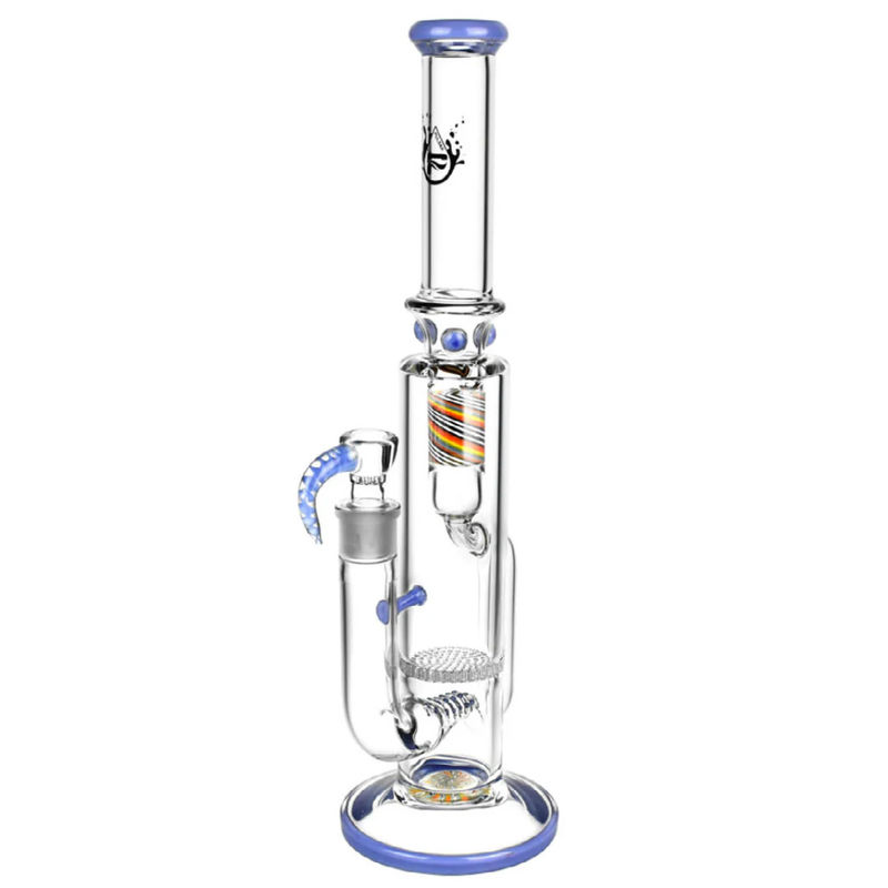 Pulsar 15” Inline Recycler Honeycomb Perc Bong - Accent Colors:Purple