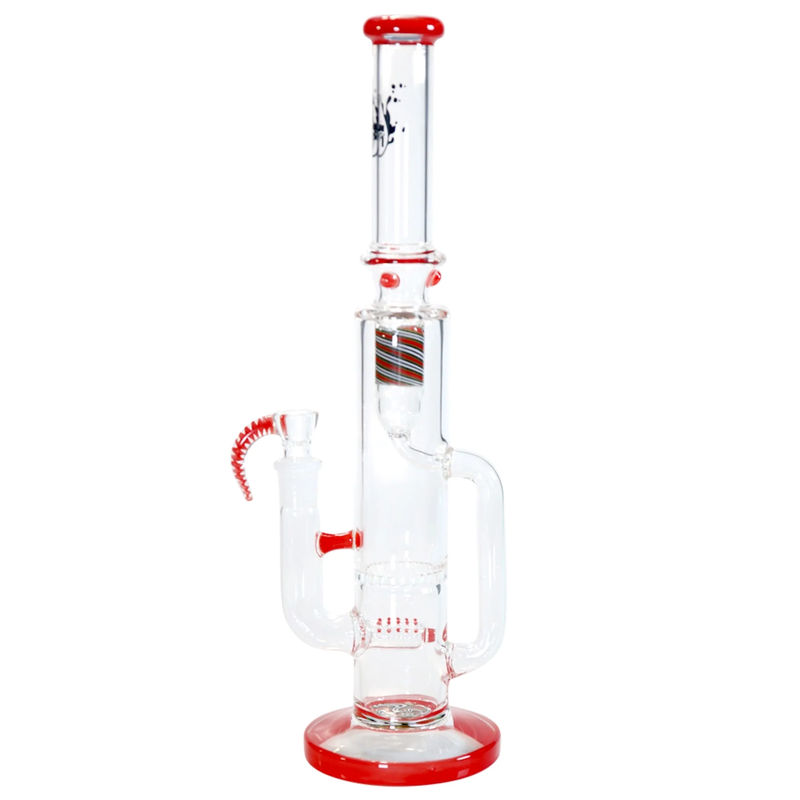 Pulsar 15” Inline Recycler Honeycomb Perc Bong - Accent Colors:Red