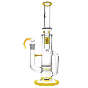 Pulsar 15” Inline Recycler Honeycomb Perc Bong - Accent Colors:Yellow