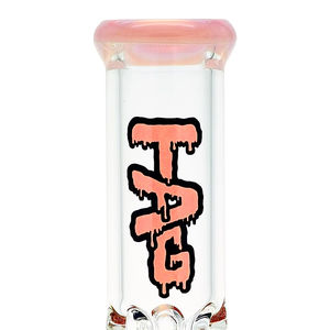 TAG 16” Double Honeycomb Perc Straight Tube Bong - Color:Wavy Pink