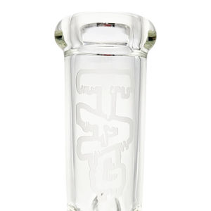 TAG 16” Double Honeycomb Perc Straight Tube Bong - Color:Wavy Sandblasted