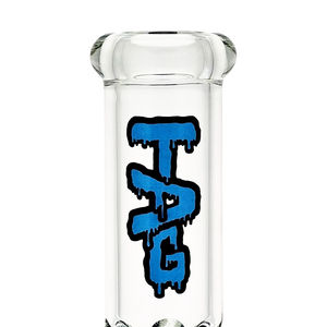 TAG 16” Double Honeycomb Perc Straight Tube Bong - Color:Wavy Blue