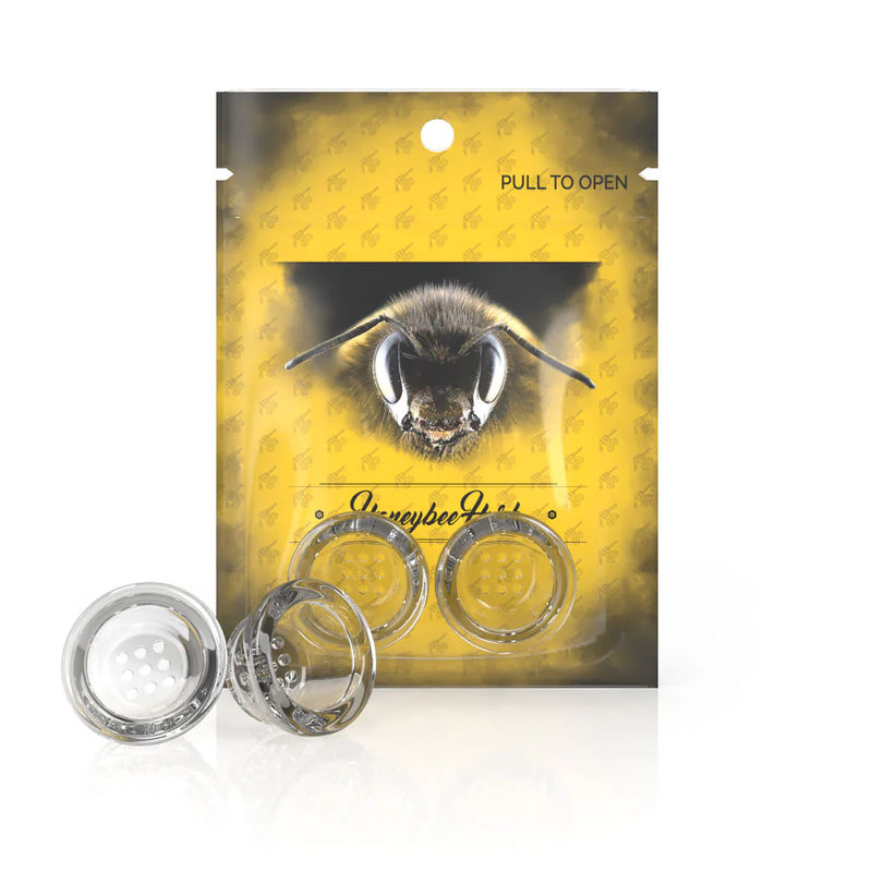 Honeybee Herb Glass Insert - Multiple Sizes - Style:Glass Pipe Screen - Size:Clear