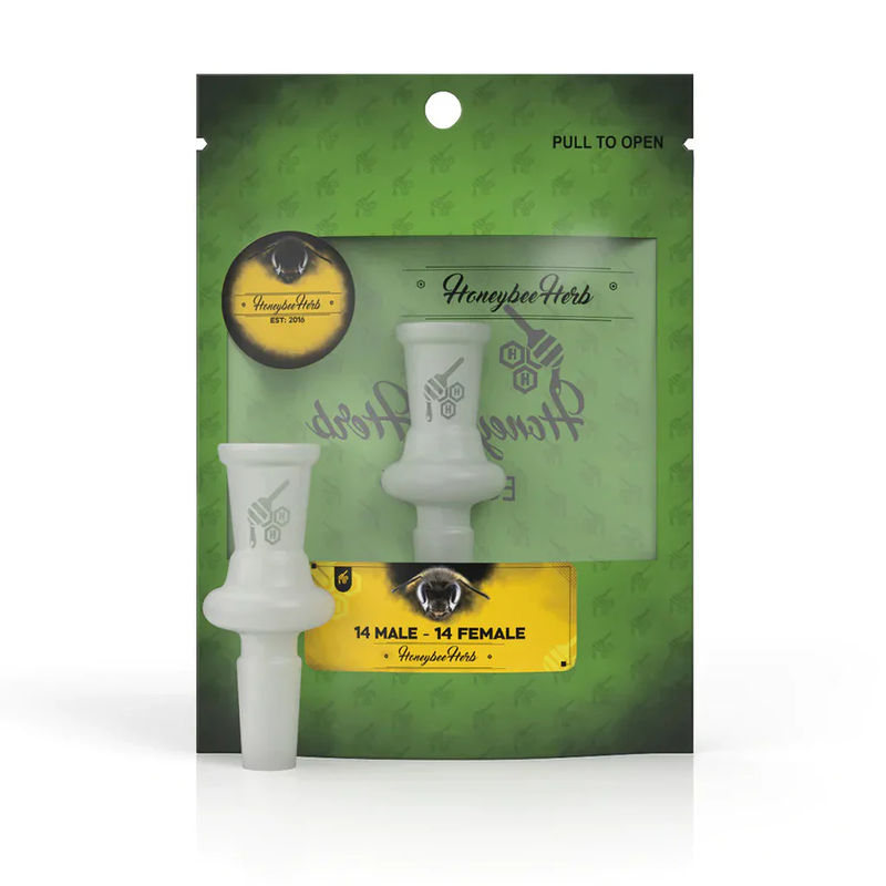 Honeybee Herb Glass Joint Adapters - Multiple Sizes - Size:14mm Male - 14mm Female