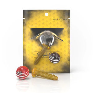 Honeybee Herb Dab Sets - Style:2-Piece Screw Set - Color:Red