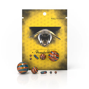 Honeybee Herb Dab Sets - Style:5-Piece Wig Wag Dab Marble Sets - Color:Orange/Blue