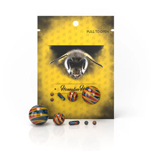 Honeybee Herb Dab Sets - Style:5-Piece Wig Wag Dab Marble Sets - Color:Yellow/green