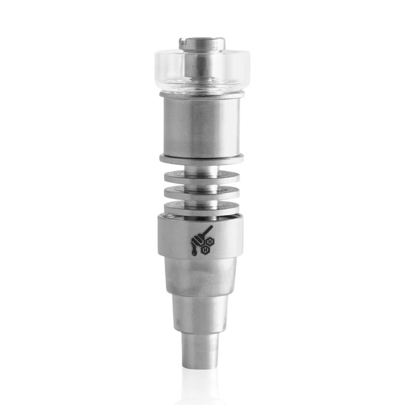 Honeybee Herb 6-in-1 Fully Universal Titanium Dab Nail - Style:Hybrid 20mm - Color:Silver