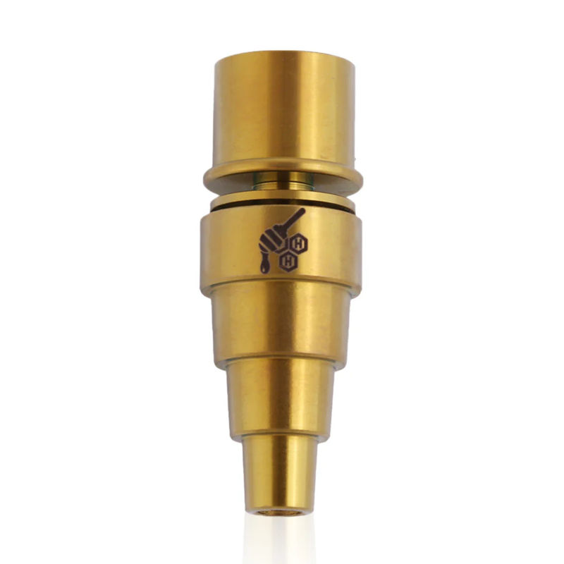 Honeybee Herb 6-in-1 Fully Universal Titanium Dab Nail - Style:Original 16mm - Color:Gold