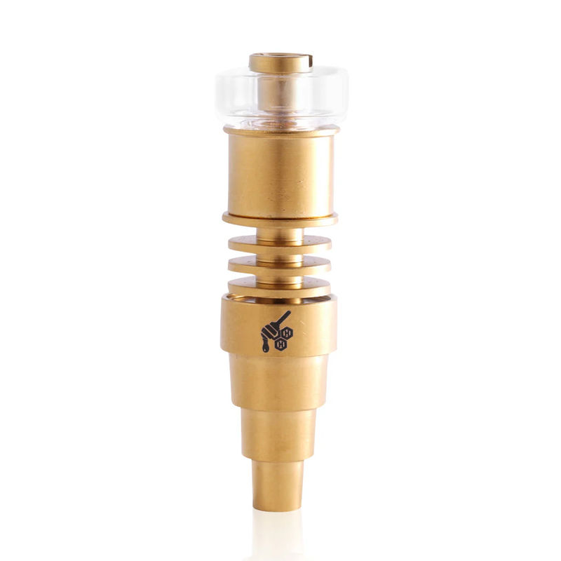 Honeybee Herb 6-in-1 Fully Universal Titanium Dab Nail - Style:Hybrid 20mm - Color:Gold