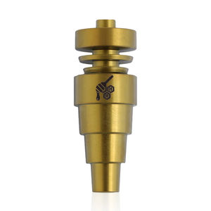 Honeybee Herb 6-in-1 Fully Universal Titanium Dab Nail - Style:Original - Color:Gold