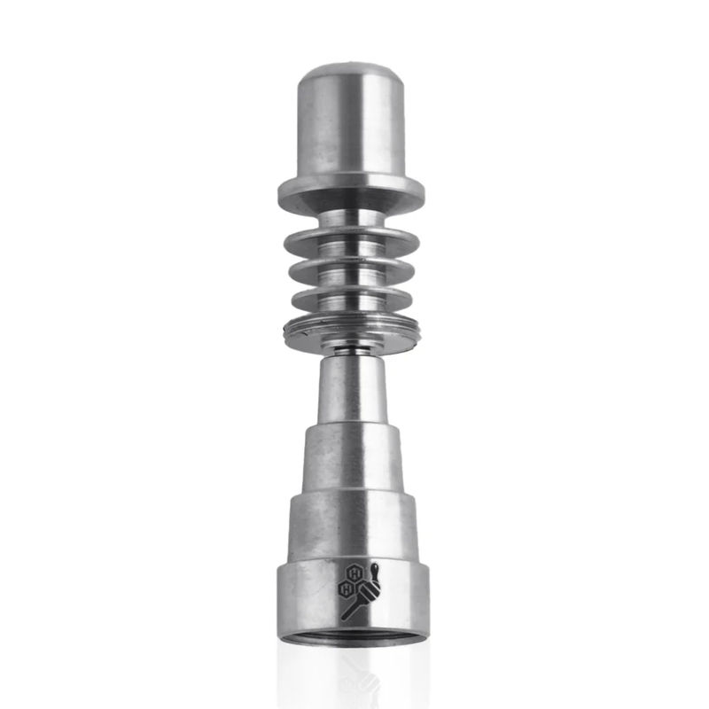 Honeybee Herb 6-in-1 Fully Universal Titanium Dab Nail - Style:Skillet Enail 20mm - Color:Silver