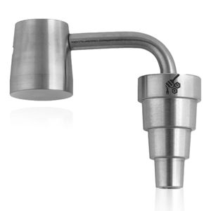 Honeybee Herb 6-in-1 Fully Universal Titanium Dab Nail - Style:Long Neck - Color:Silver