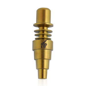 Honeybee Herb 6-in-1 Fully Universal Titanium Dab Nail - Style:Skillet Enail 16mm - Color:Gold