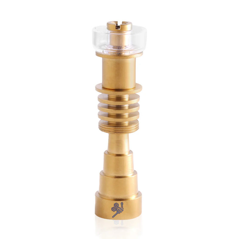 Honeybee Herb 6-in-1 Fully Universal Titanium Dab Nail - Style:Hybrid 16mm - Color:Gold