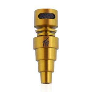 Honeybee Herb 6-in-1 Fully Universal Titanium Dab Nail - Style:Moonrock - Color:Gold