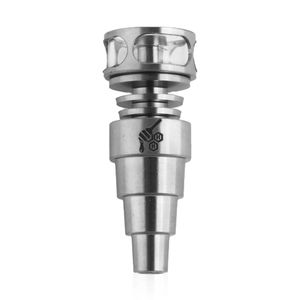 Honeybee Herb 6-in-1 Fully Universal Titanium Dab Nail - Style:Cage Hybrid - Color:Silver