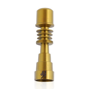 Honeybee Herb 6-in-1 Fully Universal Titanium Dab Nail - Style:Skillet Enail 20mm - Color:Gold
