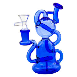 CaliConnected 2.7" Recycler Mini Bong - Color:Blue