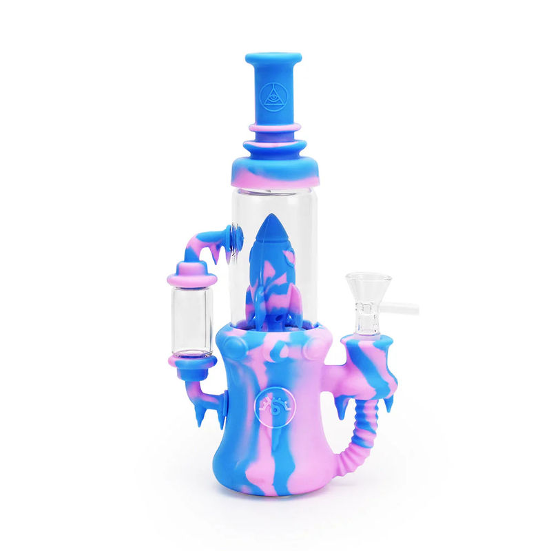 Ritual 8.5” Silicone Rocket Recycler Bong - Color:Cotton Candy