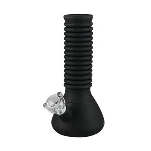 CaliConnected Extendable Silicone Beaker Bong (10” > 21”) - Color:Black