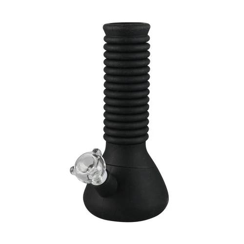 CaliConnected Extendable Silicone Beaker Bong (10” > 21”) - Color:Black