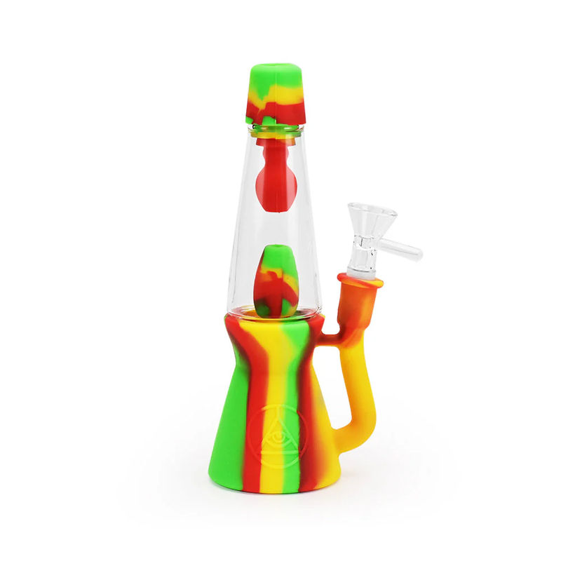Ritual 7.5” Silicone Lava Lamp Bong - Color:Rasta